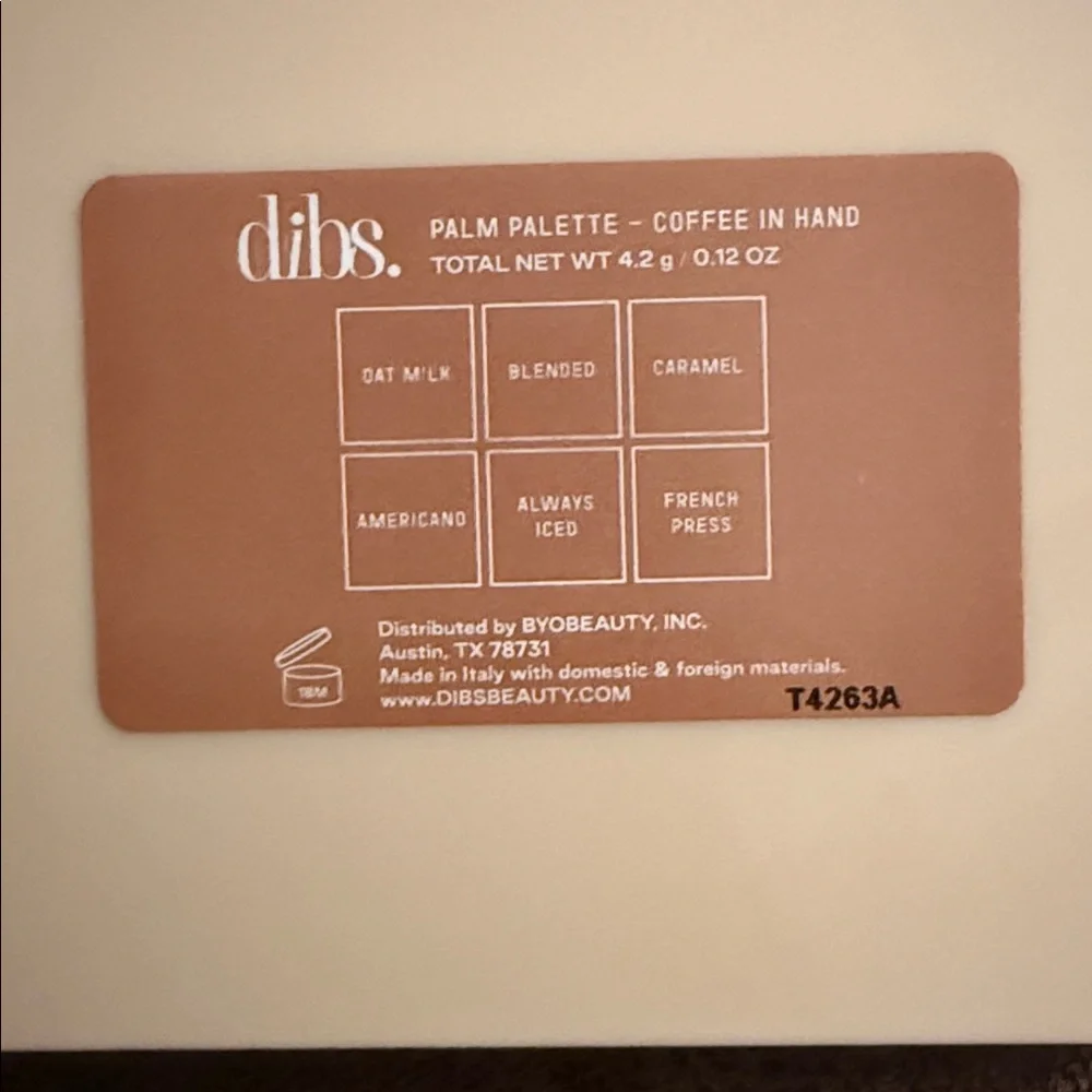 Dibs The Palm Palette On The Go Eyeshadow Palette Color - Coffee in hand